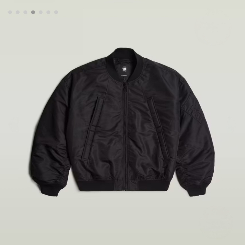 NWT! G Star Raw, Macro Balloon Bomber, Dark Black, Size Small, MSRP $320 - Picture 4 of 7